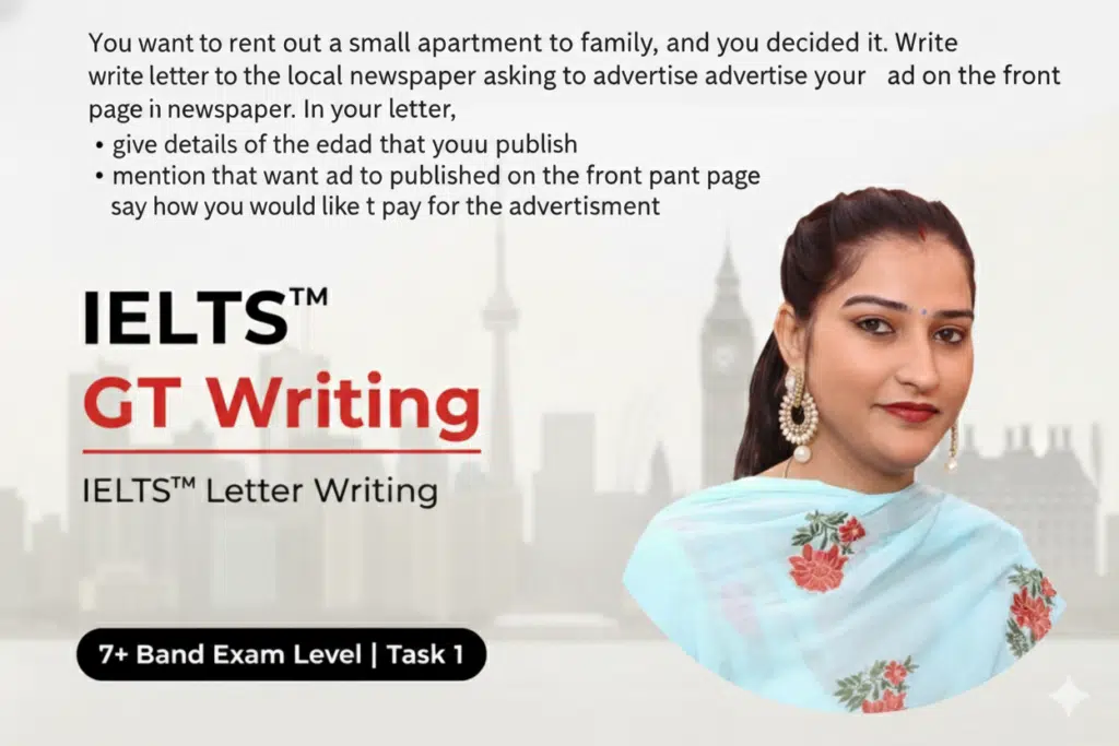 IELTS General Writing Task 1 Letter: Apartment Advertisement to Newspaper Editor