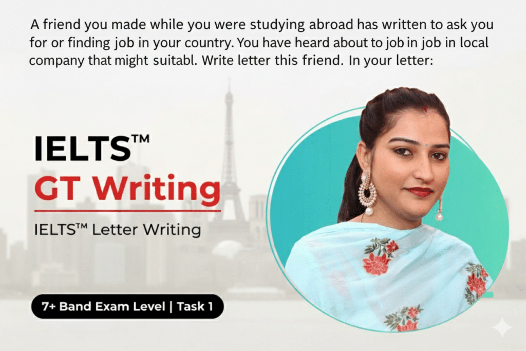 IELTS GT Writing Task 1: Letter to a Friend About a Job Opportunity (Band 7+)